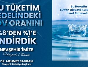 Nevşehir Belediyesi su tüketim bedelindeki kdv oranını yüzde1’e düşürdü