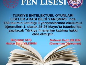 H. Avni İncekara Fen Lisesi “Türkiye Entelektüel Oyunları” Nevşehir İl 1.si Oldu