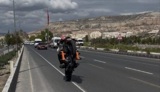 Göreme’de Motosikletli Kuralları Hiçe Saydı, Cezayı Yedi