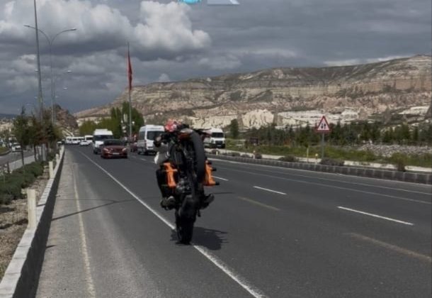 Göreme’de Motosikletli Kuralları Hiçe Saydı, Cezayı Yedi