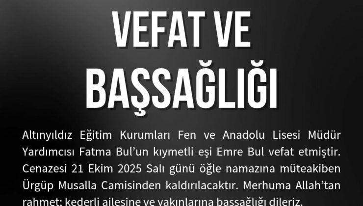 Altınyıldız Eğitim Kurumlarında Acı Kayıp