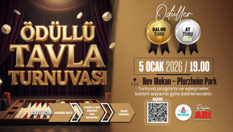 Nevşehir Belediyesi Tarafından Ödüllü Tavla Turnuvası Yapılacak