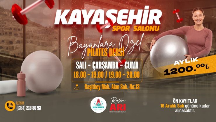 Nevşehir’de Bayanlara Özel Pilates ve Step Aerobik Kurs Kayıtları Başladı