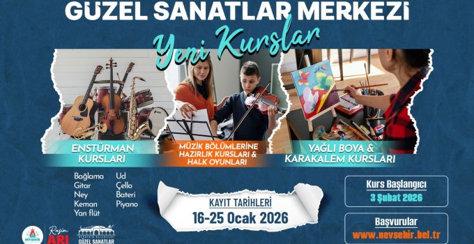 Güzel Sanatlar Merkezi’nde Yeni Dönem Kursları Başlıyor
