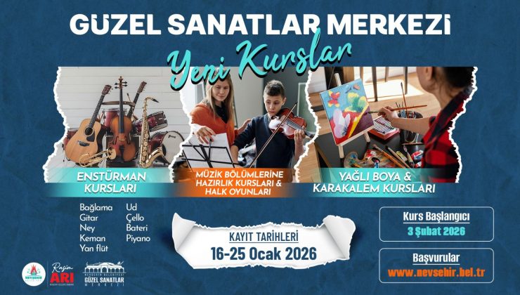 Güzel Sanatlar Merkezi’nde Yeni Dönem Kursları Başlıyor