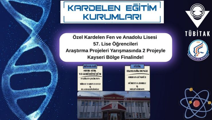 Özel Kardelen Fen Lisesi TÜBİTAK Bölge Finallerinde