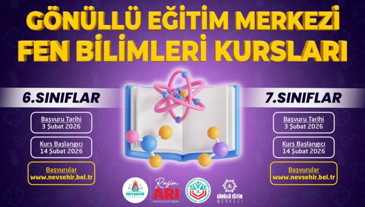 Nevşehir Belediyesi’nde Gönüllü Eğitim Kursları İçin Geri Sayım Başladı!