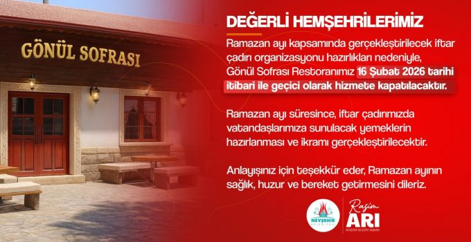 Gönül Sofrası Restoran İftar Çadırında Hizmet Verecek