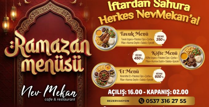 NevMekan Cafe Restaurant, Ramazan Ayında Vatandaşların Hizmetinde