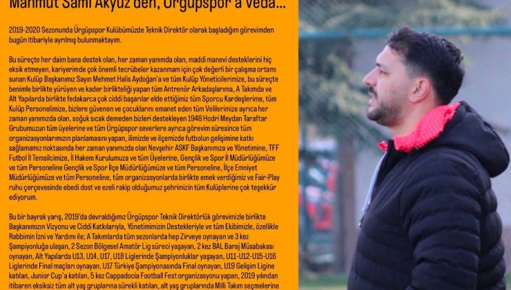 Mahmut Sami Akyüz, Ürgüpspor’a Veda Etti