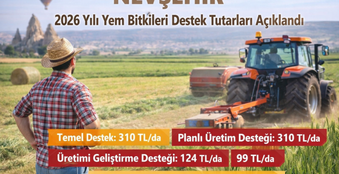 Nevşehir’de 2026 Yılı Yem Bitkileri Destek Tutarları Açıklandı