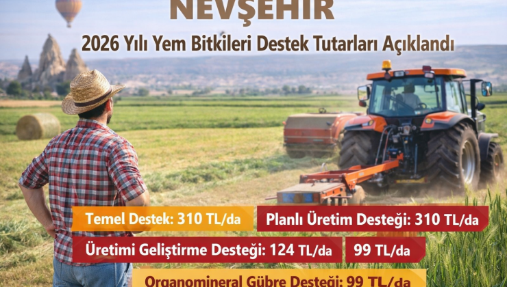 Nevşehir’de 2026 Yılı Yem Bitkileri Destek Tutarları Açıklandı