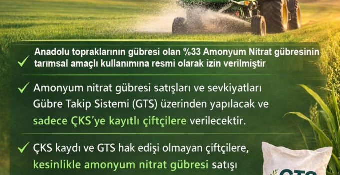%33 Amonyum Nitrat Gübresinin Tarımsal Kullanımına İzin Verildi