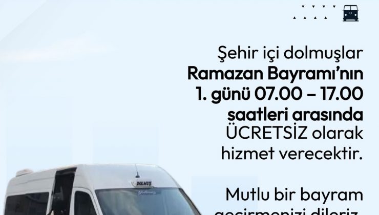 Ürgüp’te Bayramın İlk Günü Dolmuşlar Ücretsiz Olacak