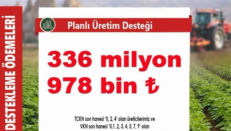 Nevşehir’de Çiftçilere 1,18 Milyar TL’lik Destek Ödemesi
