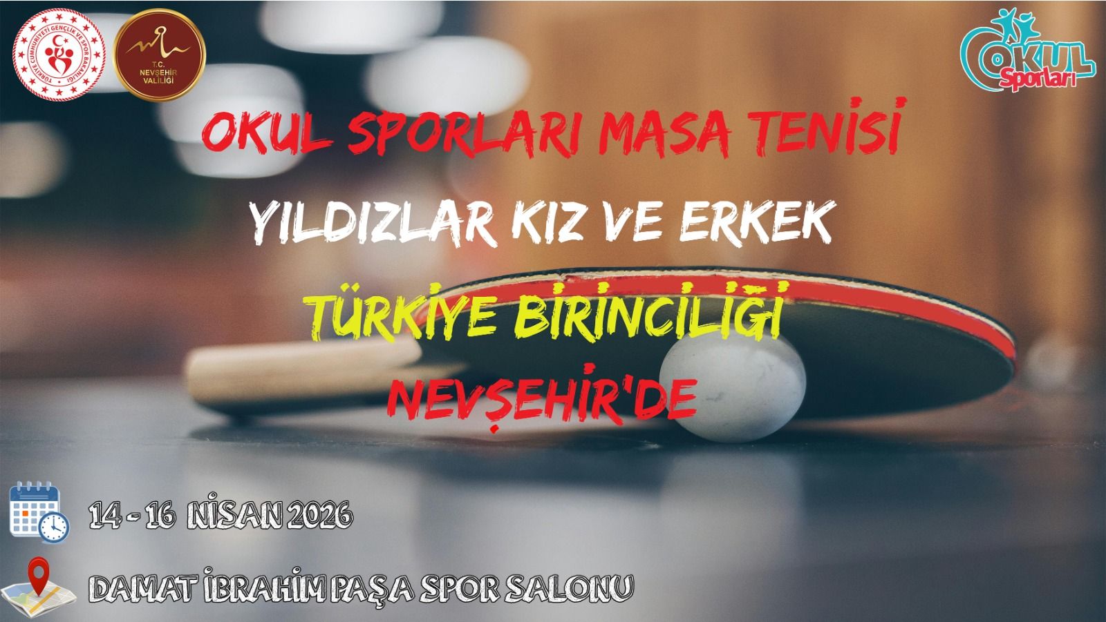 Nevşehir, Türkiye Masa Tenisi Şampiyonalarına Ev Sahipliği Yapacak