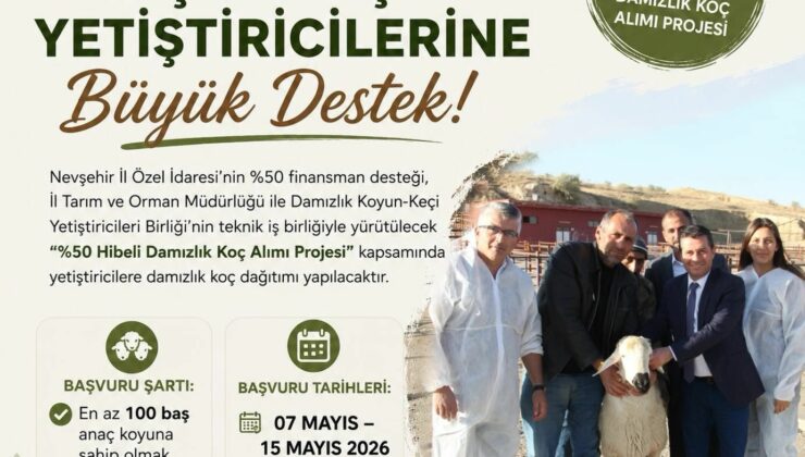 Nevşehir’de Küçükbaş Yetiştiricilerine %50 Hibeli Koç Desteği