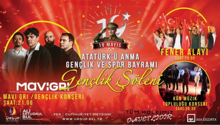 Ürgüp’te 19 Mayıs Coşkusu Mavi Gri Konseriyle Yaşanacak