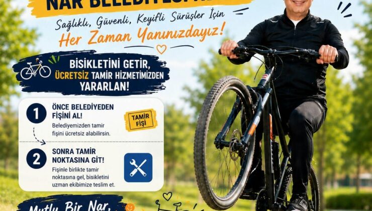 Nar Belediyesi’nden Çocuklara Ücretsiz Bisiklet Tamir Desteği