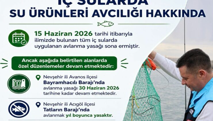 Nevşehir’de İç Sularda Avlanma Yasağı Sona Erdi