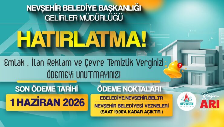 Nevşehir Belediyesi Vezneleri Saat 19.00’a Kadar Açık