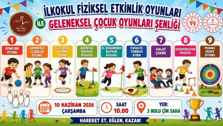 Geleneksel Çocuk Oyunları ve İlkokul Fiziksel Etkinlikleri Şenliği Düzenlenecek