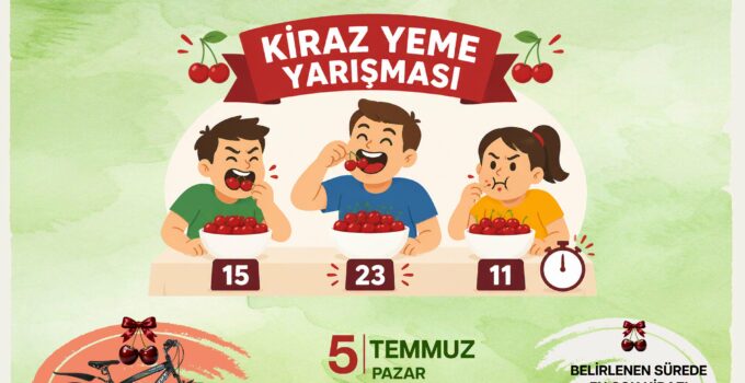 Kiraz Yeme Yarışmasının Birincisine Bisiklet Hediye Edilecek