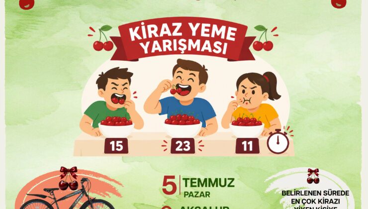 Kiraz Yeme Yarışmasının Birincisine Bisiklet Hediye Edilecek