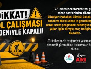 Güzelyurt Mahallesi’nde 3 Sokak Trafiğe Kapatılacak