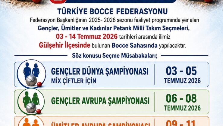 Nevşehir, Bocce Milli Takım Seçmelerine Ev Sahipliği Yapacak