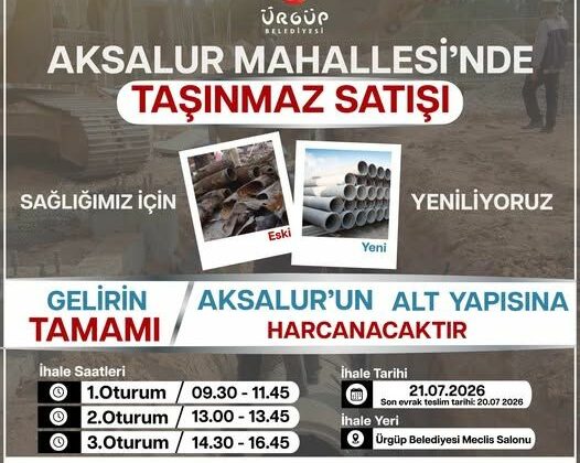 Aksalur’da Taşınmaz Satış İhale Tarihi Açıklandı
