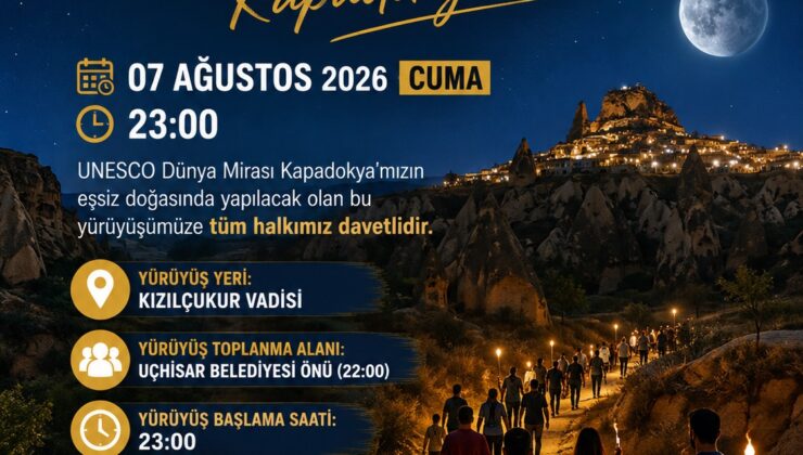 Ülkü Ocakları’ndan Kapadokya’da Gece Yürüyüşü