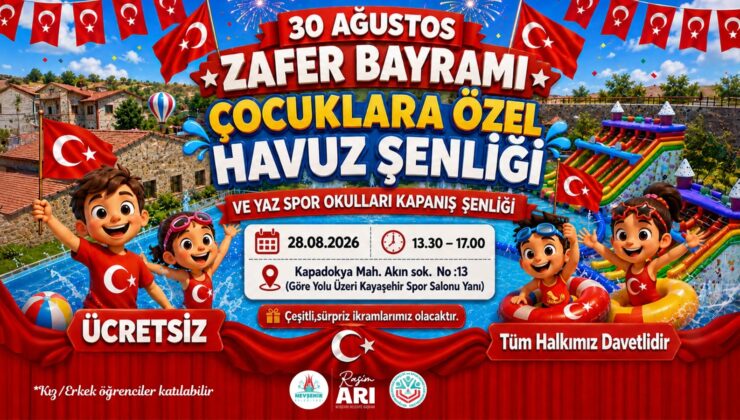 Nevşehir’de Yaz Spor Okulları Havuz Şenliğiyle Kapanıyor