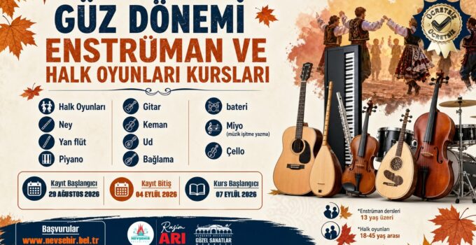 Nevşehir’de Güz Dönemi Sanat Kursları Başlıyor