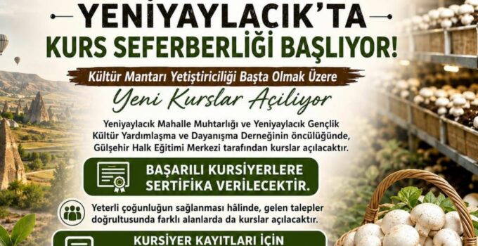 Yeniyaylacık’ta Yeni Kurslar İçin Başvurular Bekleniyor