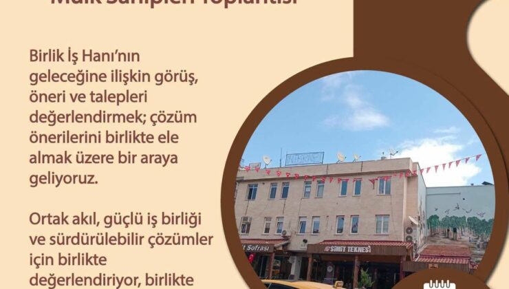 Ürgüp’te Birlik İş Hanı İçin Esnaf ve Mülk Sahipleriyle Toplantı Düzenlenecek