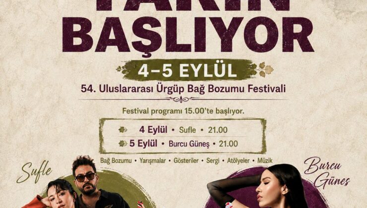 54. Uluslararası Ürgüp Bağ Bozumu Festivali Yarın Başlıyor