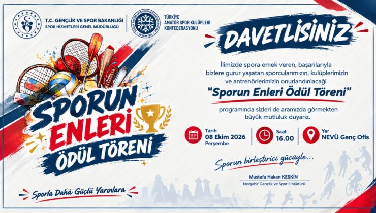 Nevşehir’de ‘Sporun Enleri’ Ödülleri Sahiplerini Bulacak