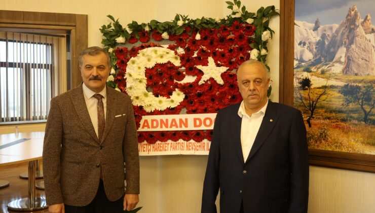 MHP Nevşehir İl Başkanı Doğu ve Belediye Başkanlarından NTSO Başkanı Öbekli’ye “Hayırlı Olsun” Ziyareti