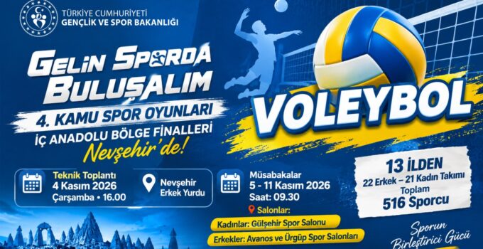 Nevşehir 4. Kamu Spor Oyunları Voleybol İç Anadolu Bölge Finallerine Ev Sahipliği Yapacak