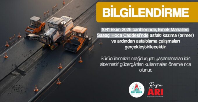 Nevşehir Saatçi Hoca Caddesi 2 Gün Trafiğe Kapatıldı